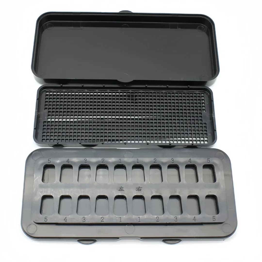 1pcs All-Ceramic Veneer Processing Box Tooth Veneer Rectangle Case Patch Disinfection Box Cleaning Box Denture Tool Container