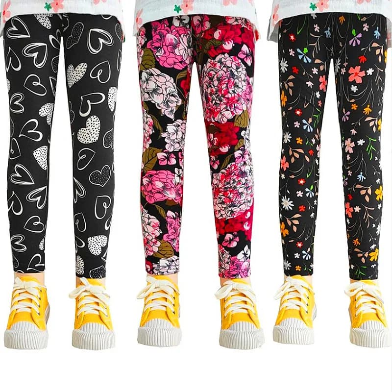 Stampa Primavera Estate bambini Leggings attillati per bambini Pantaloni slim elasticizzati per bambini Abbigliamento per ragazze