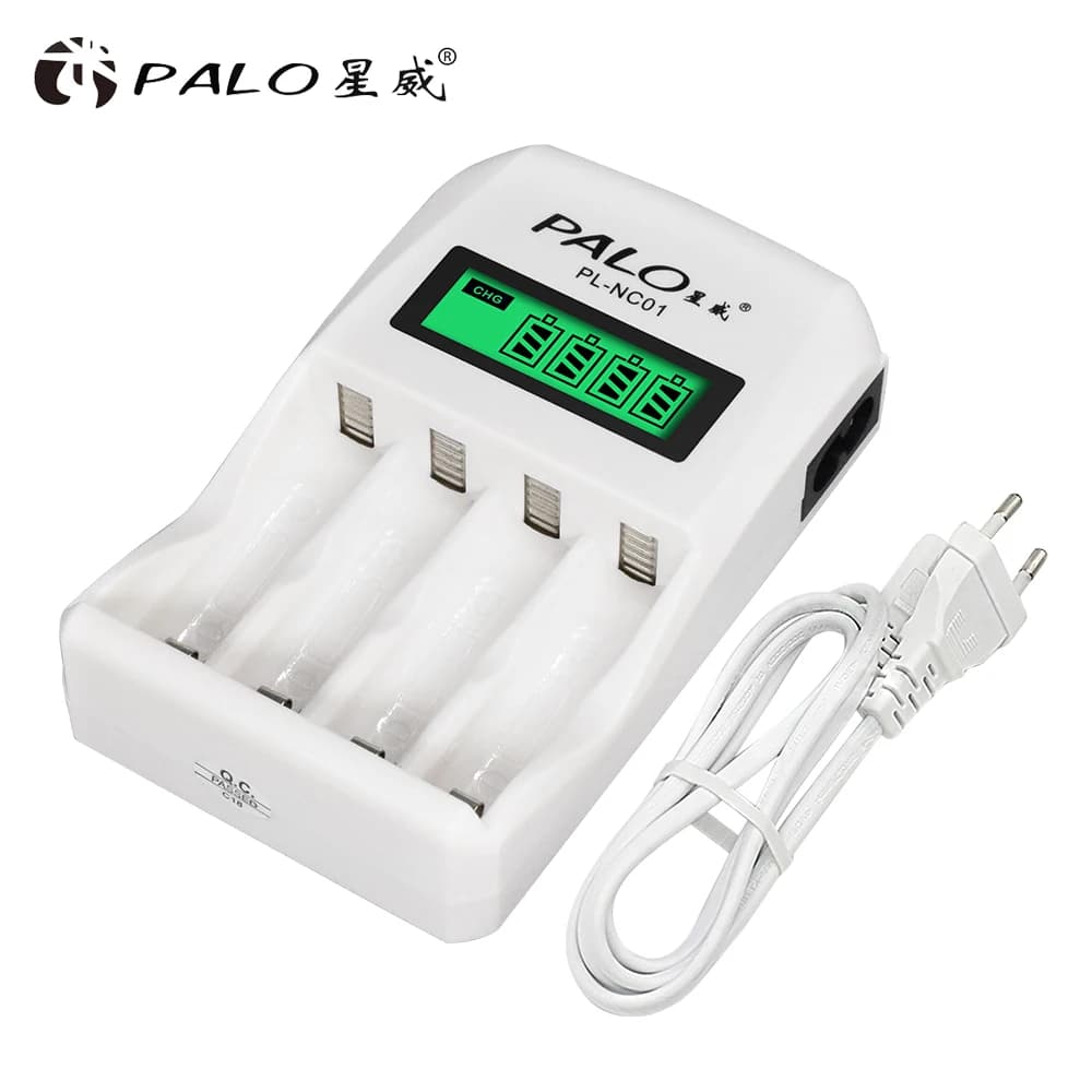 PALO 1.2V Caricabatteria 4 Slot Display LCD Caricatore Intelligente Per Batteria AA / AAA Ni-Cd Ni-Mh Batterie Ricaricabili