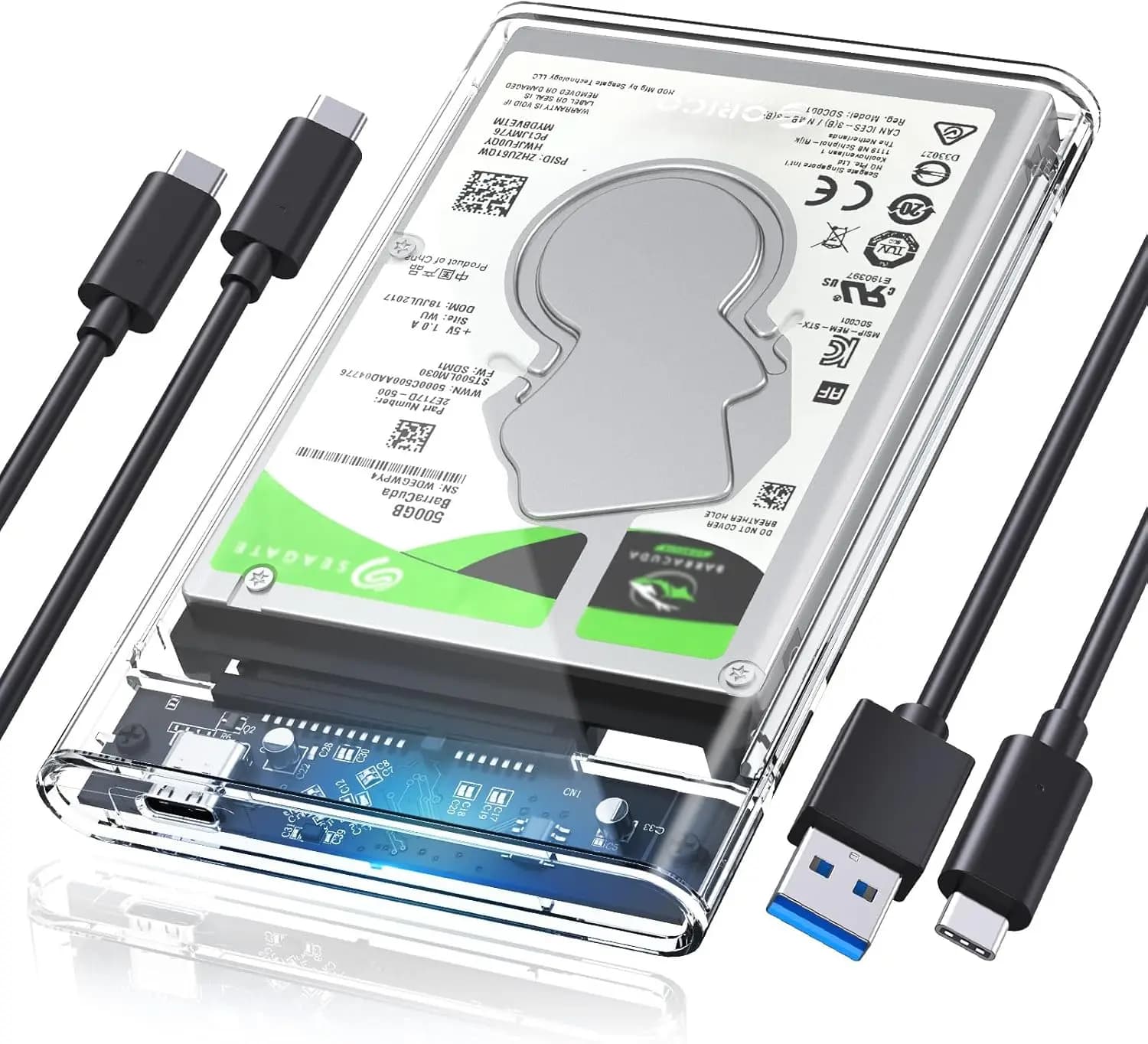 Custodia per disco rigido da 2,5 '' Type-C USB 3.1 Gen2 a SATA 6 Gbps Custodia per HDD esterna per computer compatibile MacOS Windows -2139C3-G2