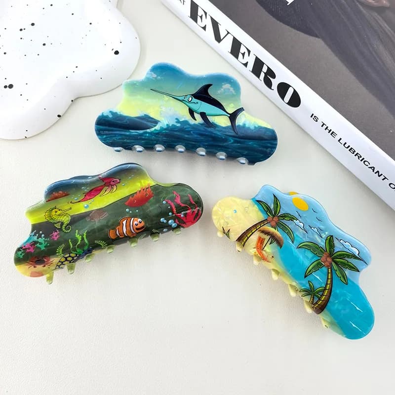 1 fermaglio per capelli minimalista e versatile della serie Ocean, Beach e Cloud per capelli occipitali da donna