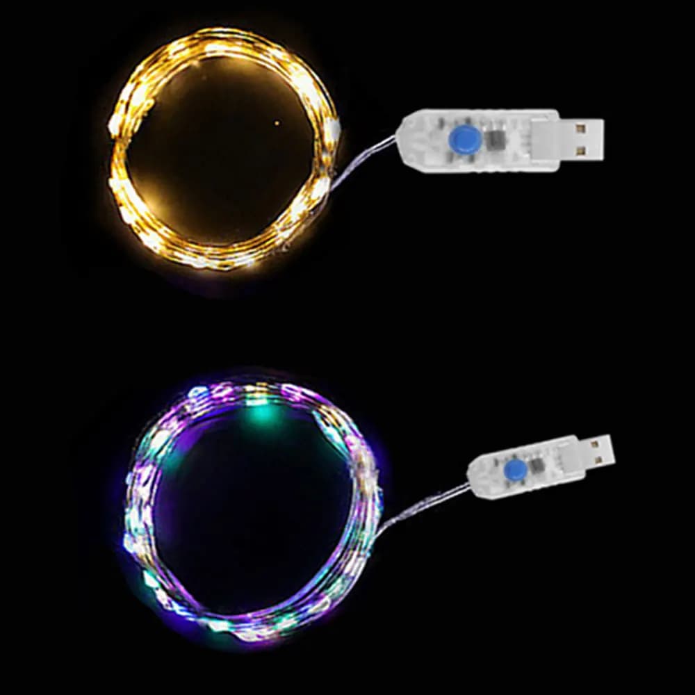 Luci a corda a led in filo di rame Lucine impermeabili 8 modalità Ghirlanda Luci notturne per decorazioni natalizie per feste di nozze fai-da-te