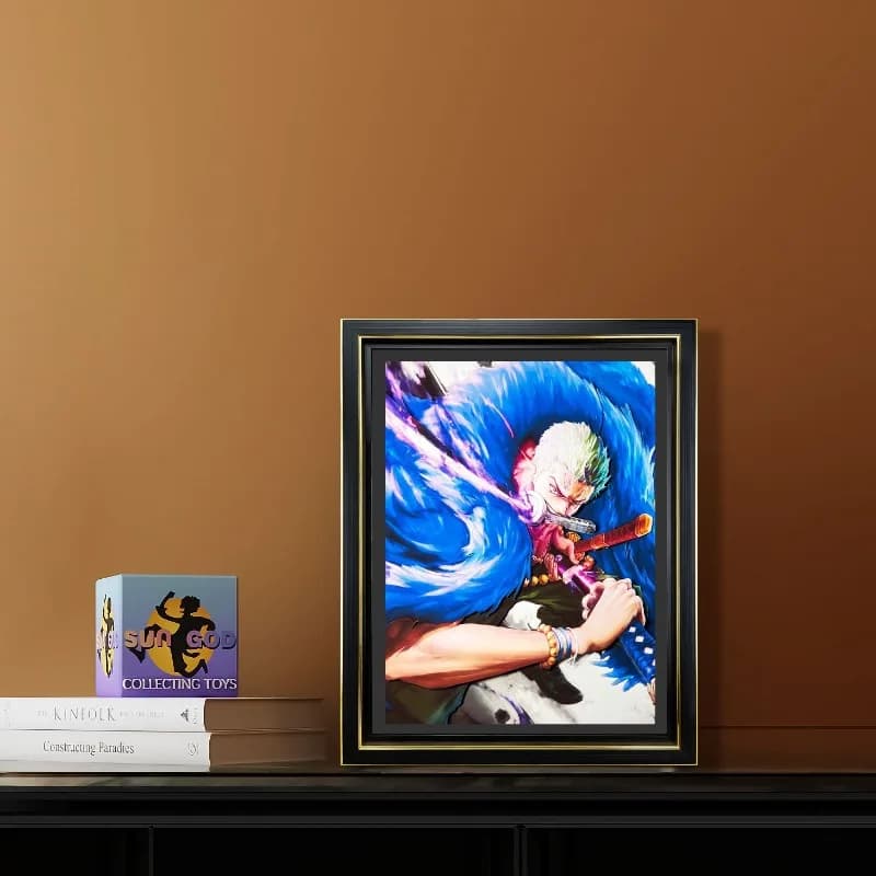 Anime One Piece Zoro 3D Three-dimensional Painting Photo Frame E-sports Lighting Ornaments Decorative Painting Collection Gift