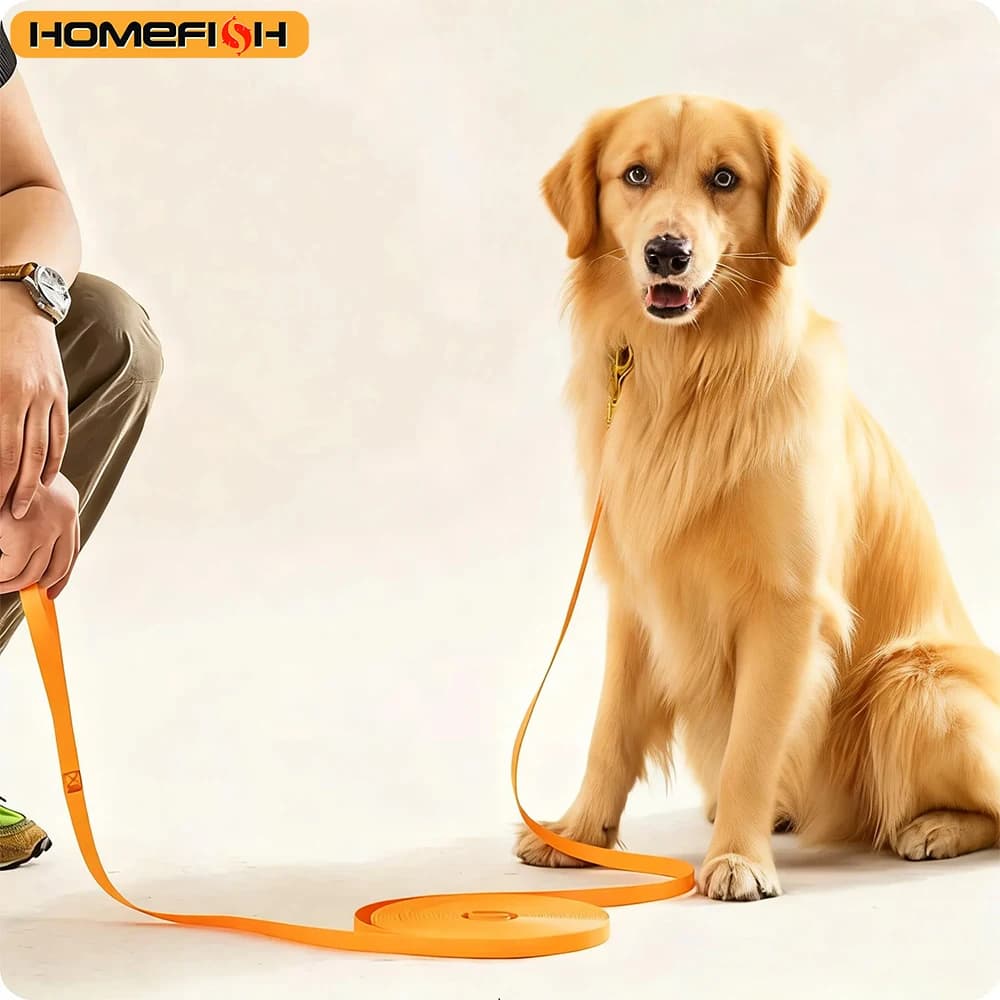 Guinzaglio per cani lungo in PVC, facile da pulire, impermeabile, resistente, per cani di taglia grande, media e piccola.