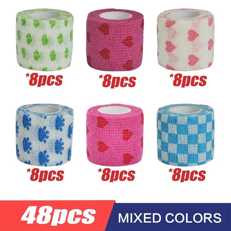 6/12/24/48PCS Borsa sportiva a 6 colori con benda elastica autoadesiva, ginocchiere sportive elastiche, dita, caviglie, palme, spalle