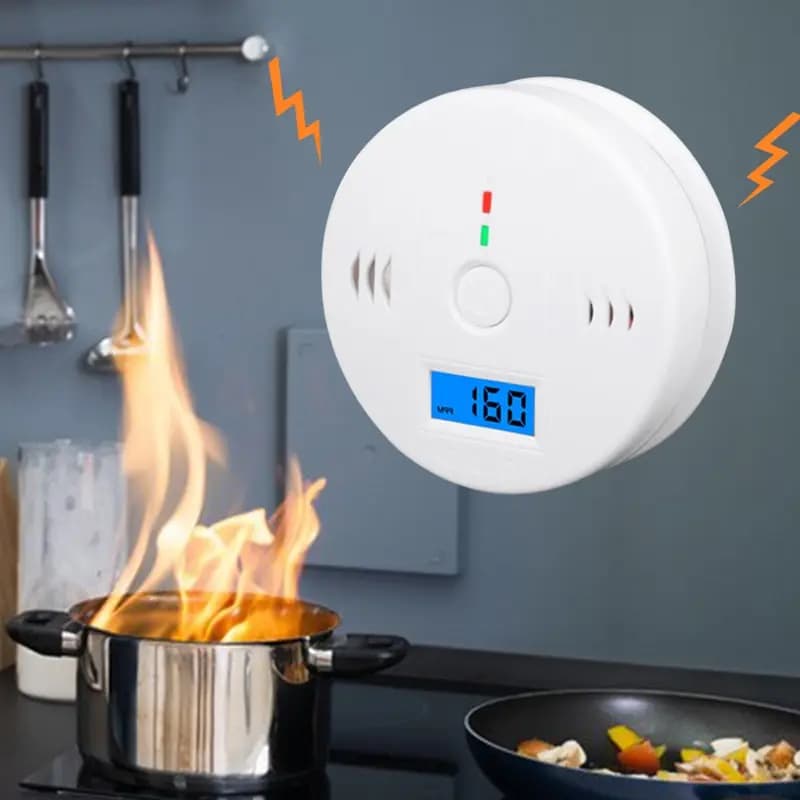 Allarme monossido di carbonio Rilevatore Co Display LCD Allarme domestico Rilevatore di perdite di gas tossici wireless Allarme sonoro antincendio