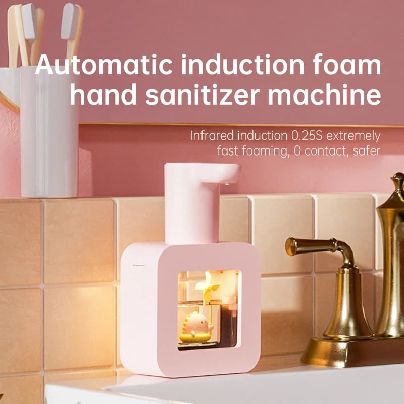 Dispenser automatico di sapone per bambini Simpatico cartone animato Pet USB Schiuma disinfettante per le mani Macchina Bagno di casa Dispenser di schiuma touchless da 400 ml