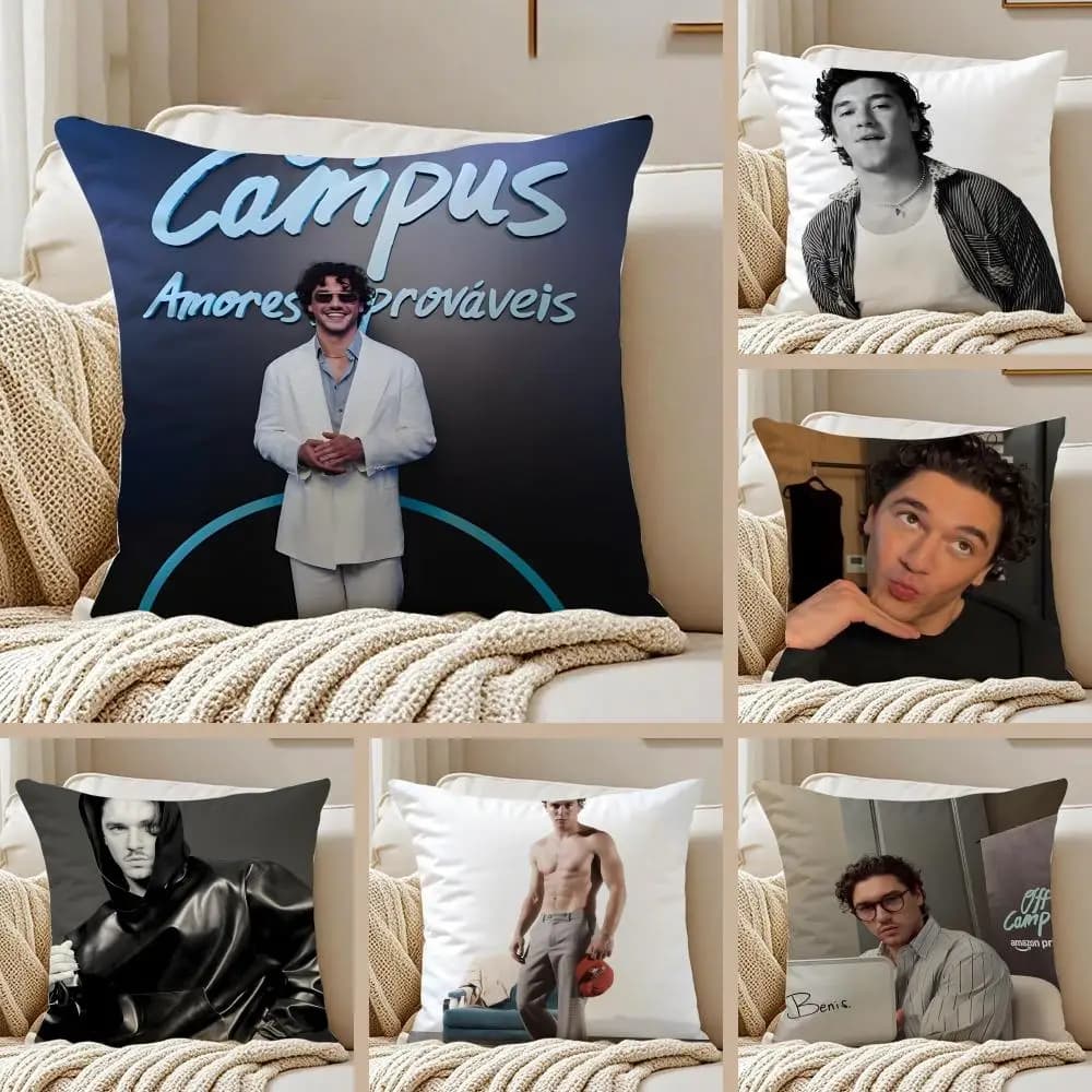 B-Belmont Cameli confident Cushion Cover Pillowcase Anti-dustmite Invisible Zipper Short Plush Sofa Cushion
