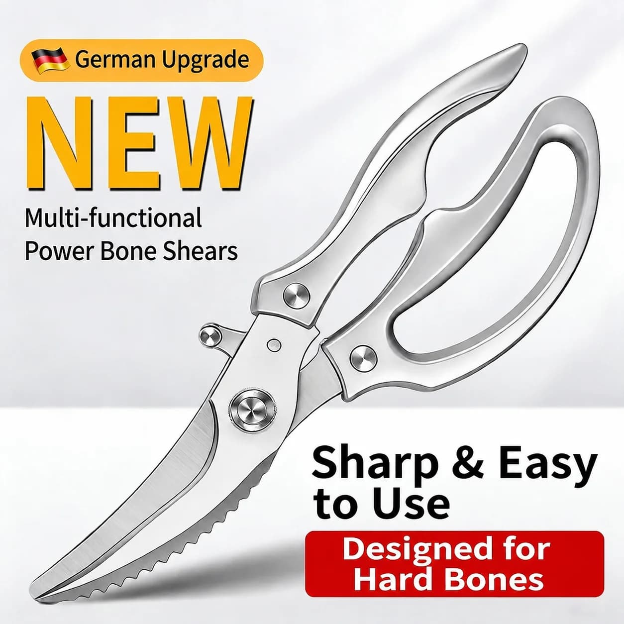 German Style Powerful Chicken Bone Scissors Commercial Kitchen Scissors Home Use Vegetable Meat Bone Special Large Barbecue Scis