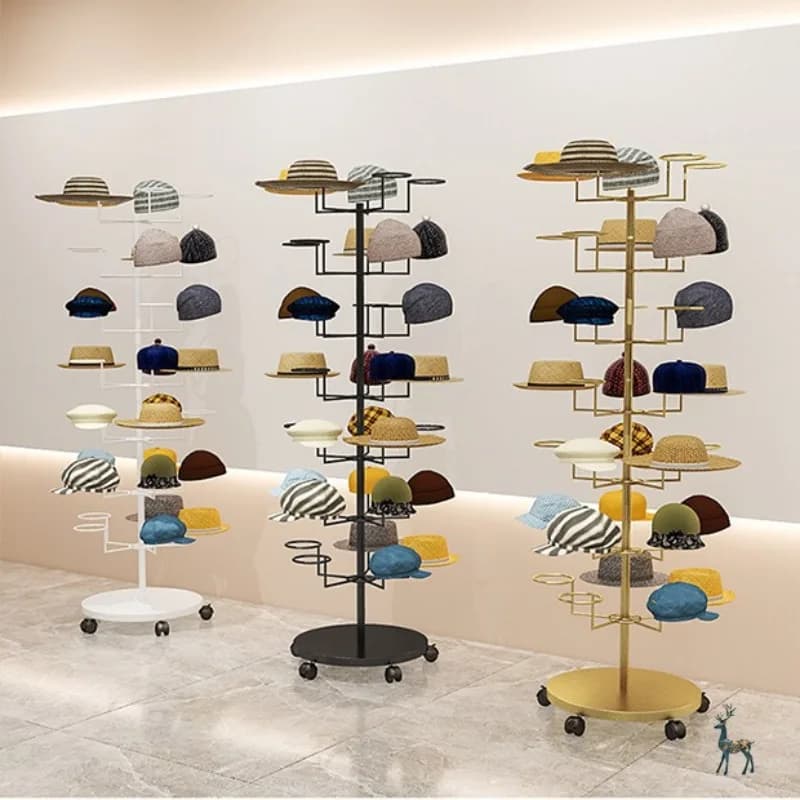 Espositore per Cappelli per Bambini, Stand da Terra Multilivello, Organizzatore Portatile per Negozi, Scaffale Espositivo per Accessori Mamma e Bambino
