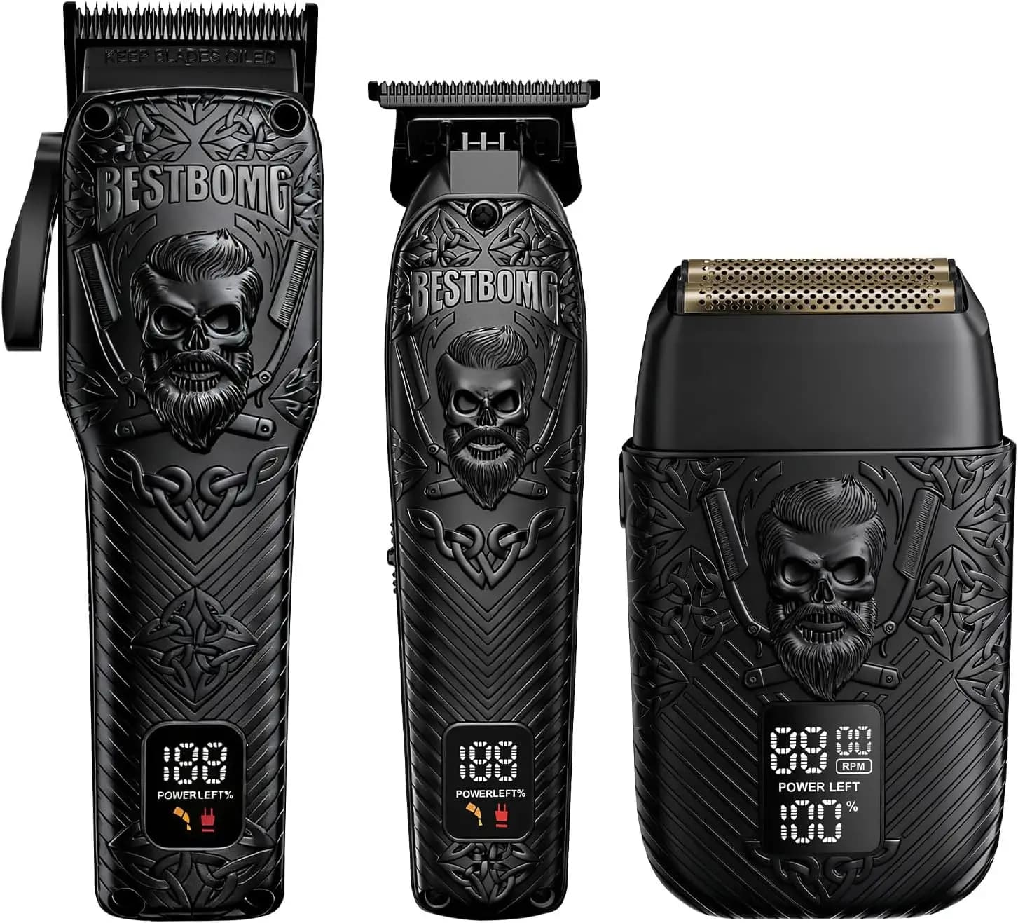 Professional Haircuts and Wireless Regular Bar with Long Battery Life for Family Use and Barbiere (Black)