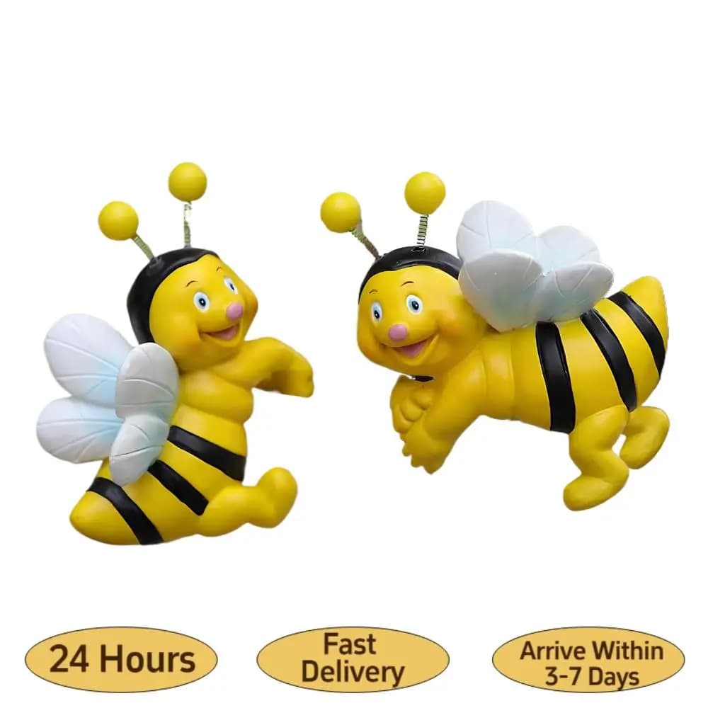 Set of 2 Bees Statues in Hanging Resin, Vase Decorations, Bees Figures for Hanging Plants, Home Ornaments, Garden, Patio, Prato