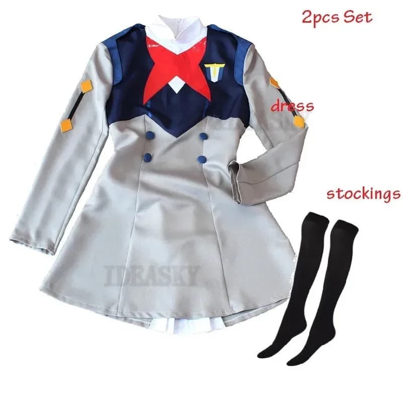 DARLING in the FRANXX HIRO ICHIGO MIKU KOKORO Zero Two Cosplay Uniforme scolastica Costume Scarpe parrucca Anime Halloween O MX8075v;6,a'3.