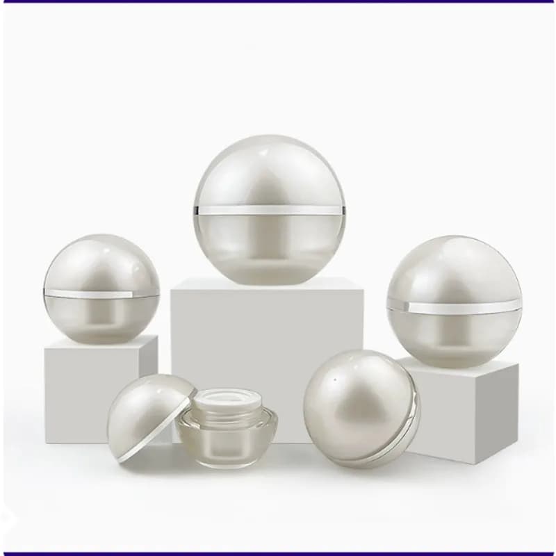 10g 15g 30g Barattolo di crema per gli occhi Bottiglia di crema per il viso Scatola di plastica per ombretti in oro/bianco perlato Scatola vuota per crema acrilica Contenitore cosmetico
