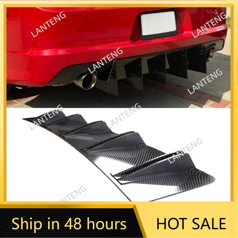 Auto Diffusore Posteriore Shark 10 Alette Paraurti Ala Splitter Mento Spoiler Labbro Per D0dge Charger RT SRT SXT Protezione Del Corpo Nero