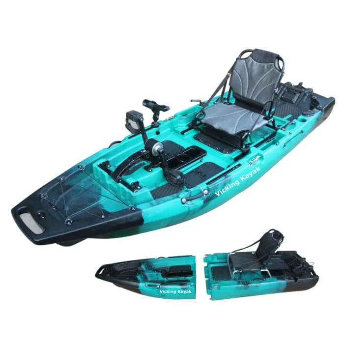 Nuovo Kayak Modulare 2025 da 9,5 piedi con Propulsione a Pedali, Kayak da Pesca Super Leggero, Kayak in Plastica Motorizzato con Pedali, Facile da Riporre