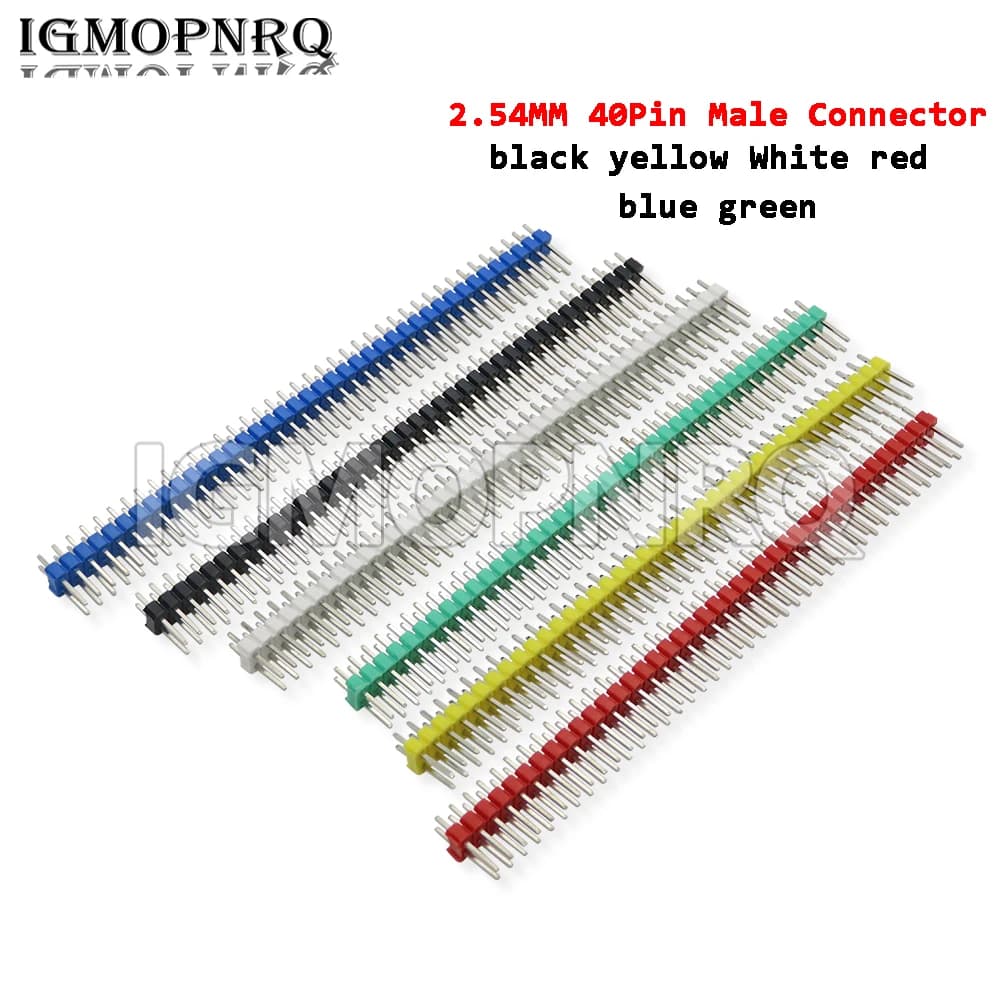 10 pcs 2.54mm spacing 40 Pin 2x40 colorful double row male Breakable Pin Header connector 40 Pin Strip for Arduino