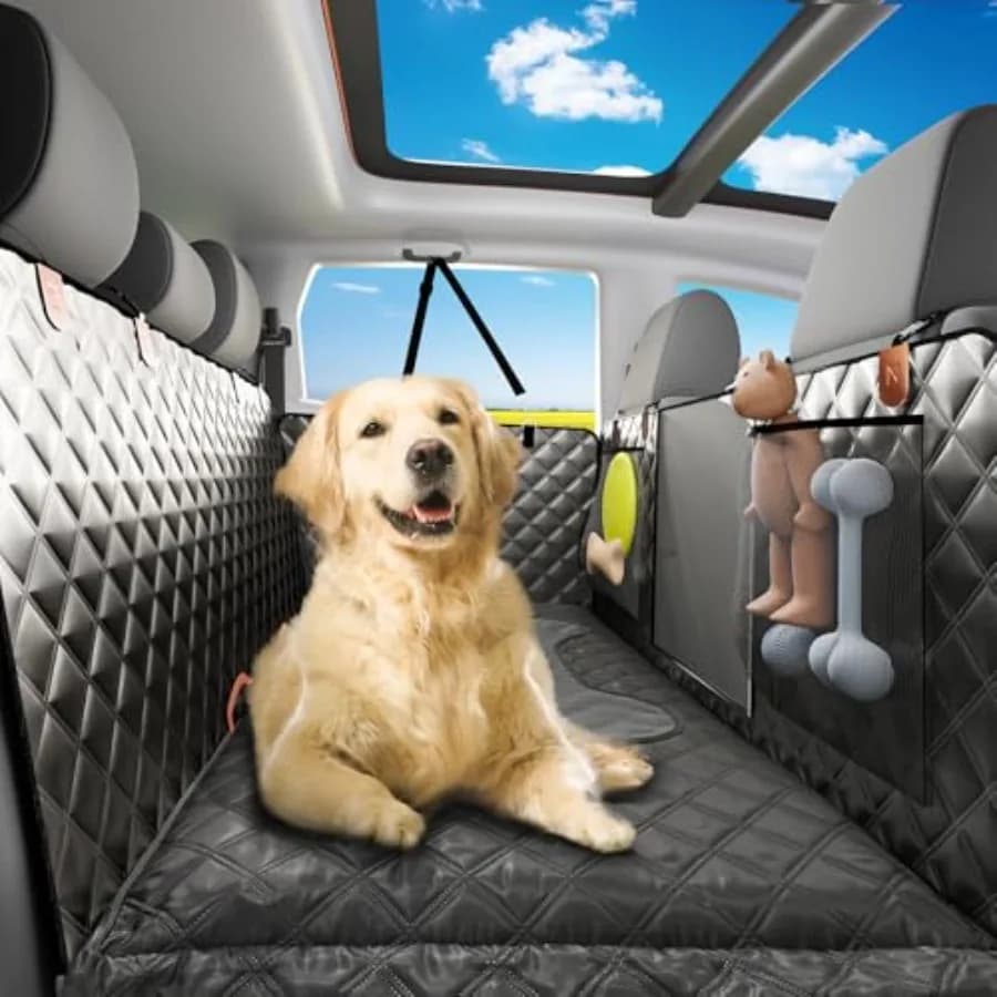 Coprisedile per cani da camion, protezione per sedile posteriore, estensore per sedile posteriore con ampio spazio, cuscino gonfiabile morbido, comoda amaca per cani