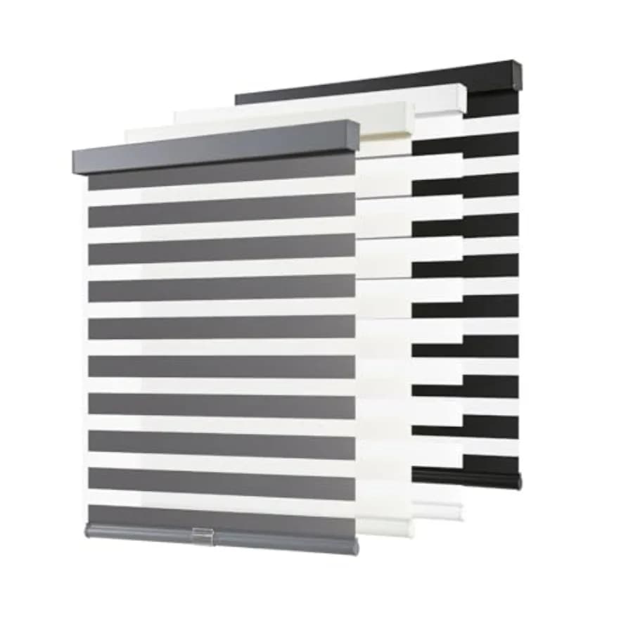 Tende a Rullo Zebra Senza Fili per Finestre, Tende Oscuranti a Doppio Strato Filtranti la Luce per Privacy Giorno e Notte con Blocco Libero