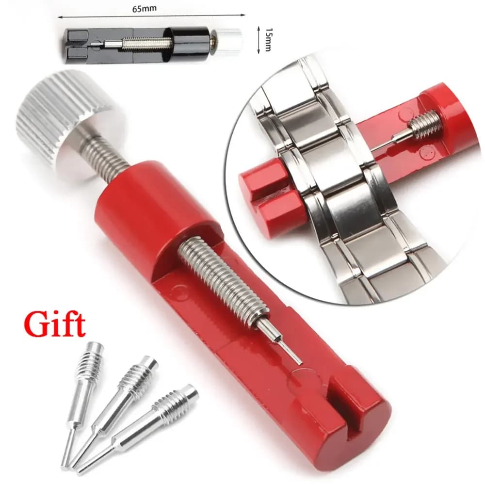 Strumenti per cinturini in metallo Kit di dispositivi di staccare per la riparazione del cinturino dell'orologio con apri perno dell'orologio Strumento di regolazione della cintura in acciaio Accessori per orologi