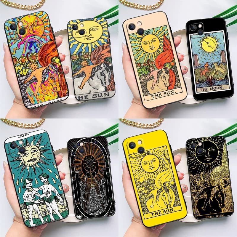 Custodia per carte dei Tarocchi SUN per Samsung Galaxy A54 A34 A14 A15 A35 A55 A16 A26 A36 A56 A52 A12 A32 A13 A33 A53 A17