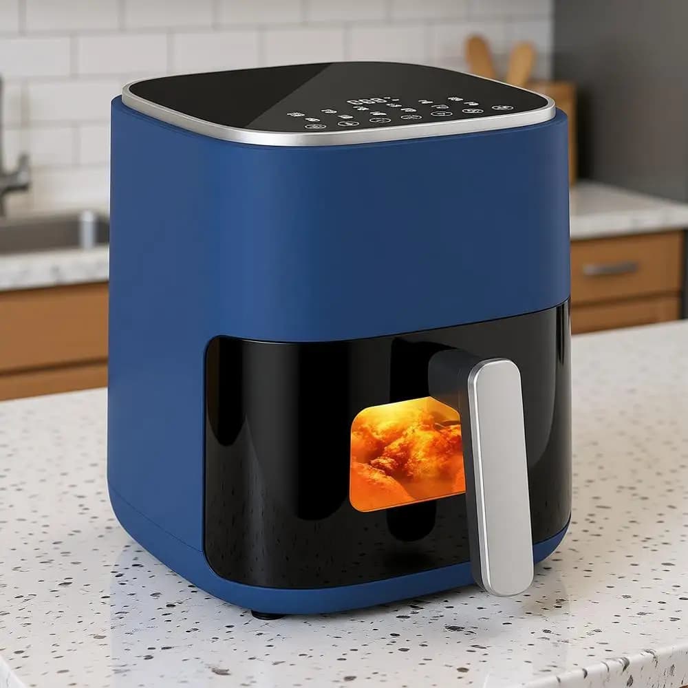 Friggitrice ad Aria Compatta 12-in-1 da 5,5 QT con Tecnologia 360 ° Circolazione dell'aria calda, 100–400 ° Cottura Precisa, Finestra Visibile, 95% Meno Olio, Cucina