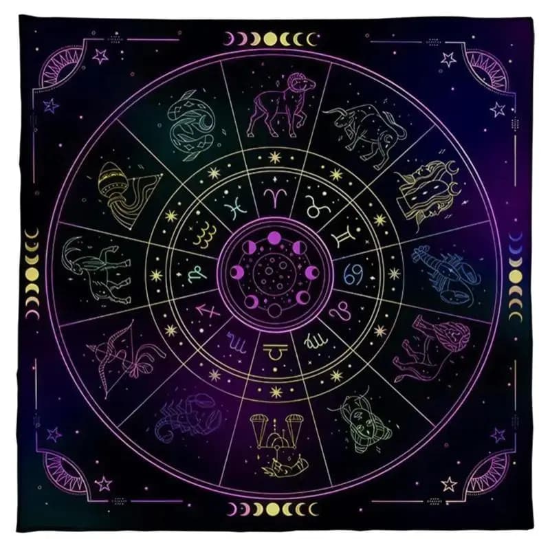 652F Astrologia Tarocchi Tavolo Altare Panno Metafisico Gioco da tavolo Tappetino Pendolo Divinazioni Altare Tovaglia Gioco da