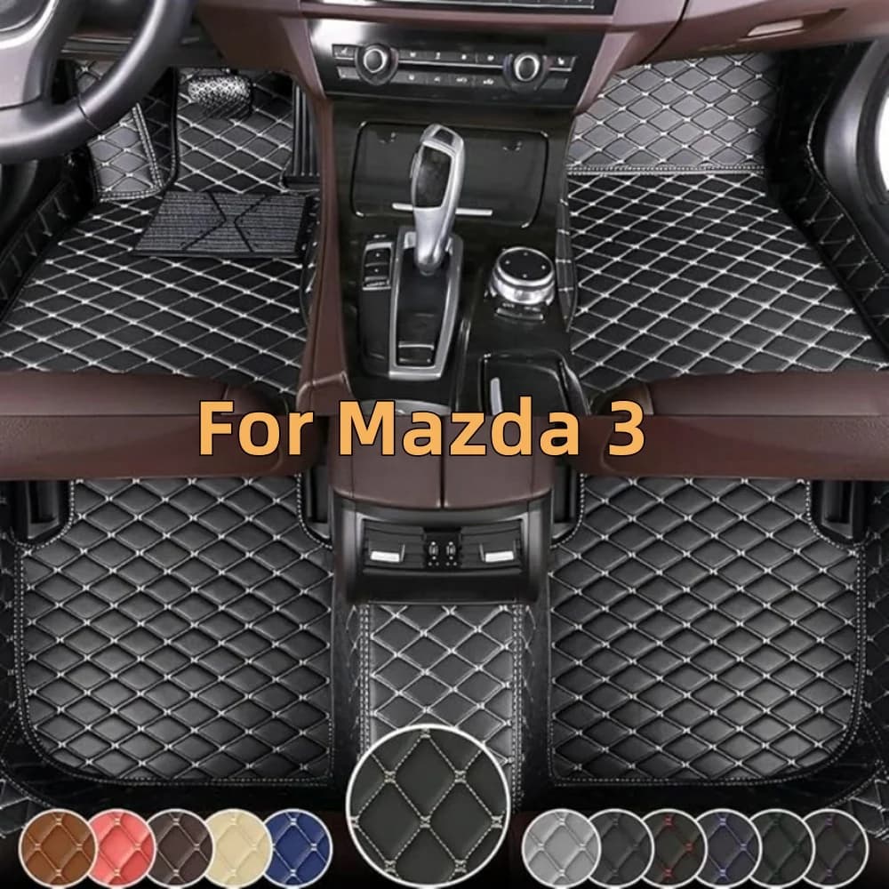 Customized Car Mats for Mazda 3 2006-2023 Full Cover Leather Car Car Mats Luxury Flooring Interior Accessories