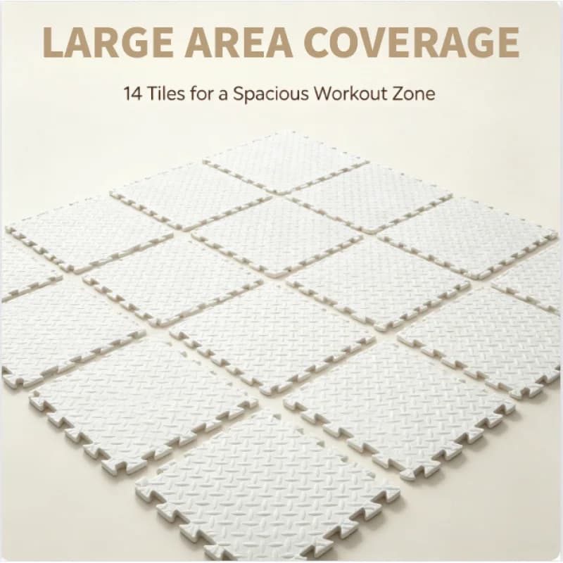 Set di 14 Tappetini da Palestra in EVA 30x30cm, Antiscivolo, Assorbenti, per Yoga, Fitness e Casa