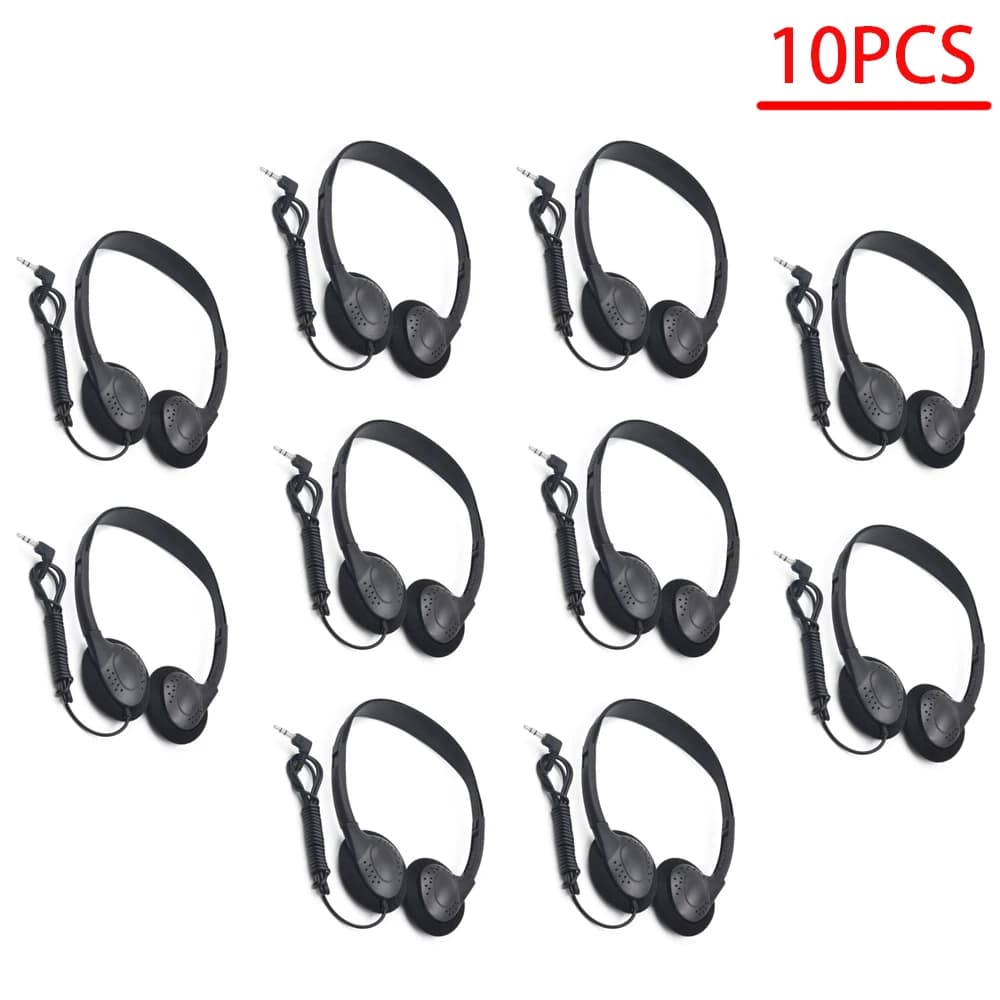 10 pieces 3.5 mm wired headphones without microphone PC play headphones with noise cancellation MP3 headphones stereo wired