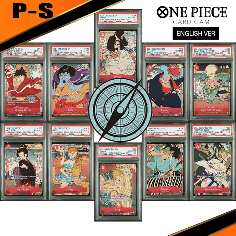 Set di Carte One Piece Versione Inglese 1° Anniversario Fai da Te - Nami, Usopp, Sanji, Roronoa Zoro, Nico Robin, Monkey D. Luffy, Jinbe, Brook