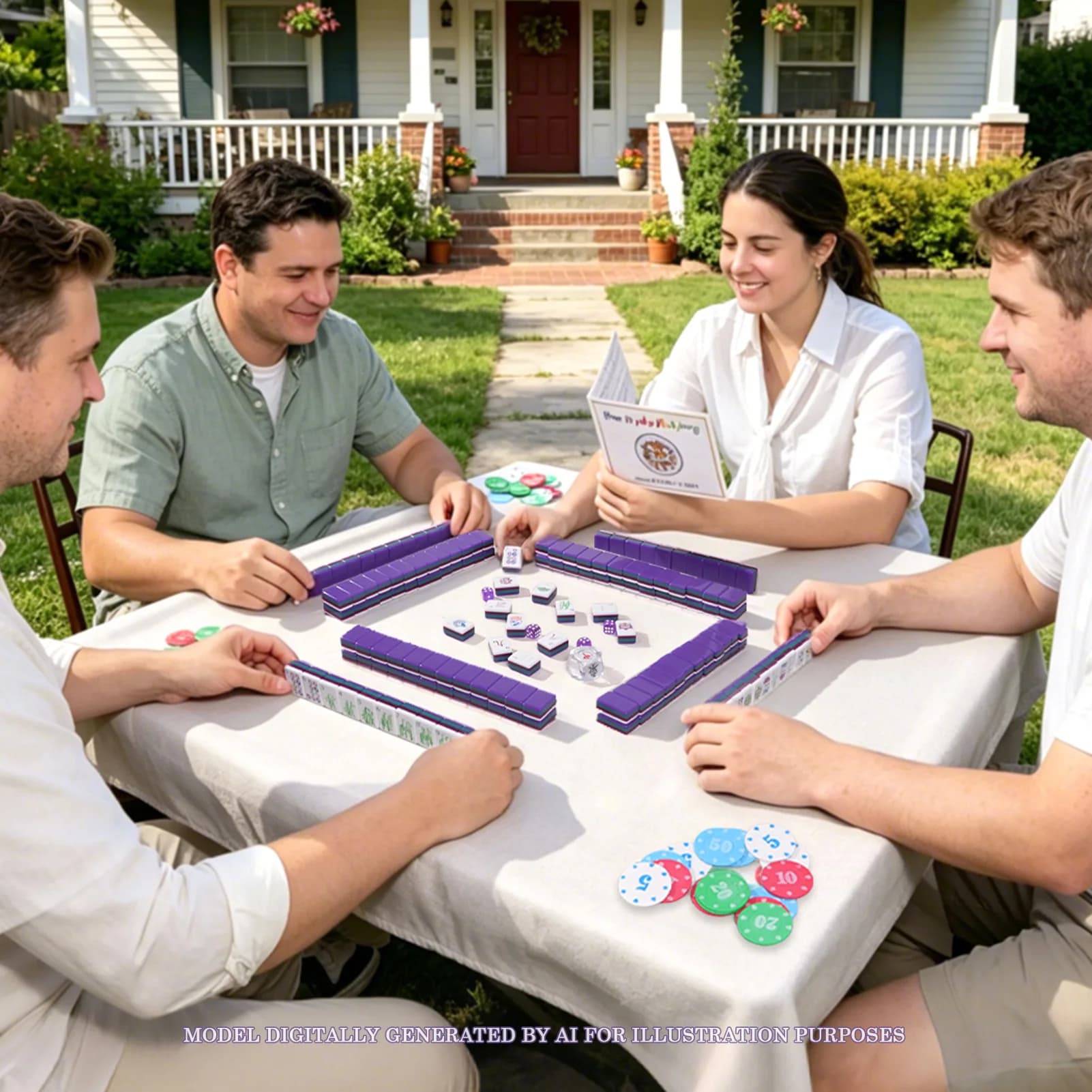 2026 Wholesale Dark Purple American Mahjong Set 4-Layer Acrylic Custom Mahjong Tiles Travel Mah Jongg for Adult Board Game Gifts