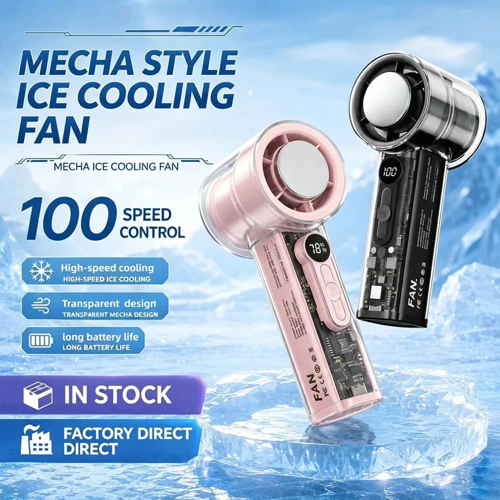 High-Speed Handheld Electric Fan with Semiconductor Refrigeration 3000mAh Portable Rechargeable Small Fan for Summer Heat Relief