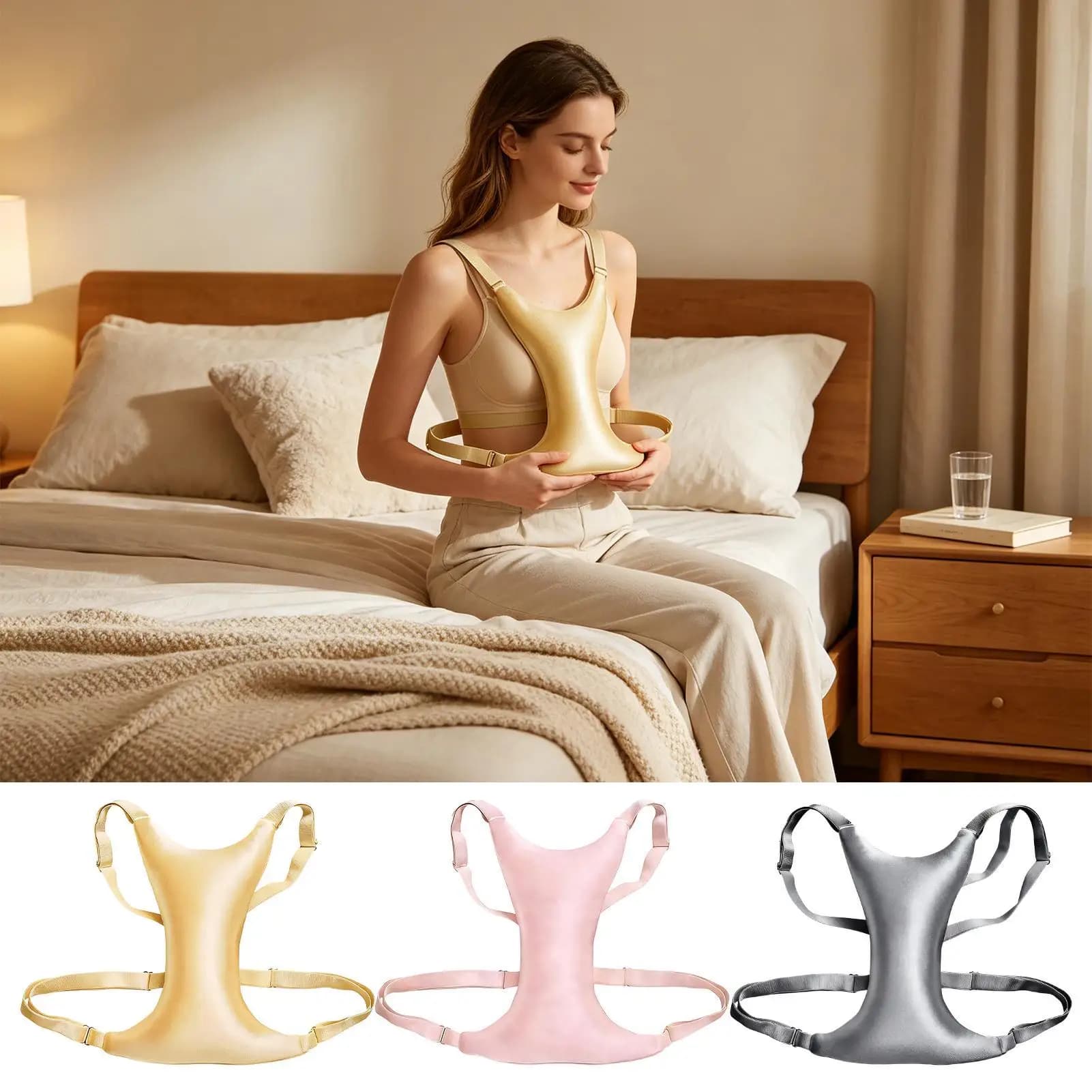 Breast Pillow Soft Breathable Recovery Cushion Chest Pillow Breast Support for Nap Overnight Home Travel Hospital Bedroom Hotel
