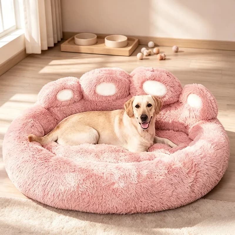 Winter Bear Paw Shape Pet Sofa Bed Soft Fluffy Warm Cushion For Small Medium Large Dogs Cats Sleeping Mat