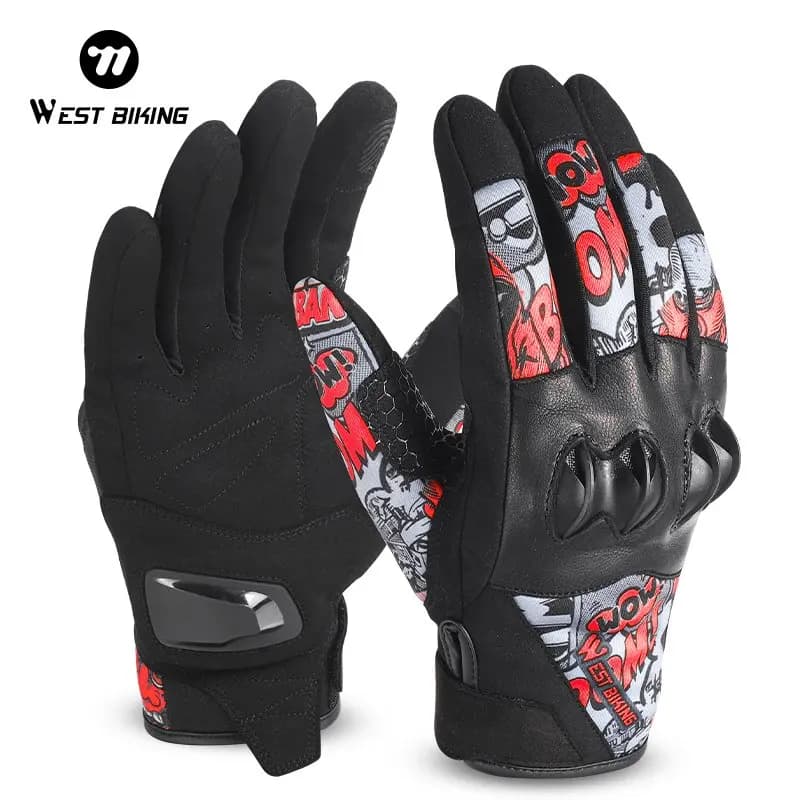 WEST BIKING Guanti da moto Guanti touch screen traspiranti con dita intere Guanti da ciclismo unisex per sport all'aria aperta per uomo donna