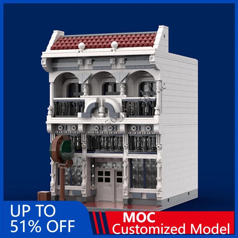 1469 PCS City Street Scene Hall of MOC Customize Modular Building Block Technology Creative Design DIY Assembly Toy Gift