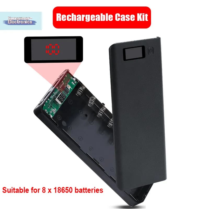 【1PC DIY Shell 8*18650 Battery Power Bank Dual USB per la ricarica del telefono Scatola porta batterie 18650 senza batteria】