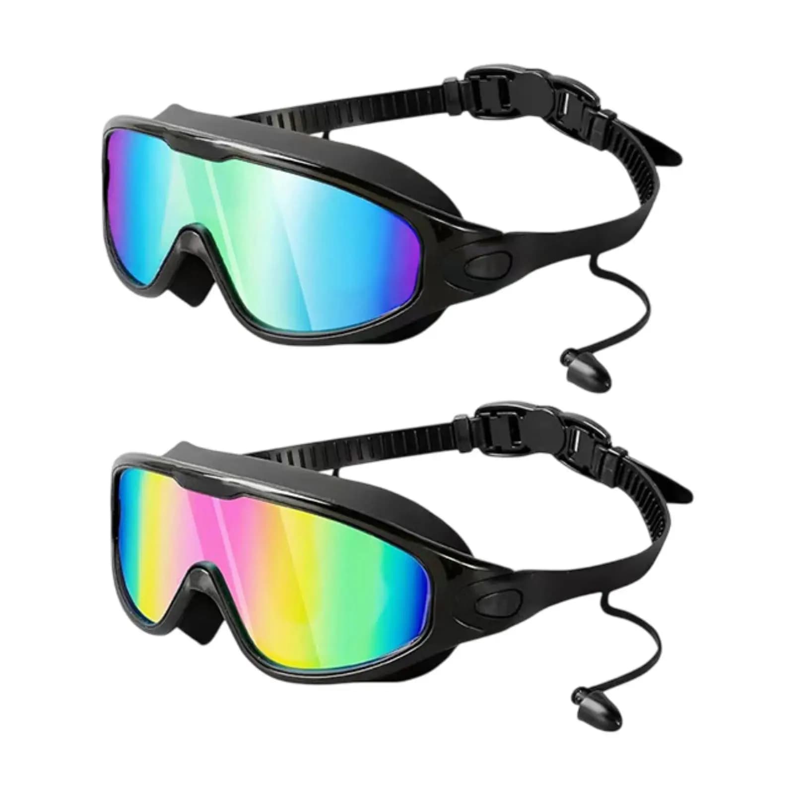 2-piece swimwear with ear cap wide vision for men women adult waterproof without leaking swimming glasses swimming glasses swimming glasses glasses