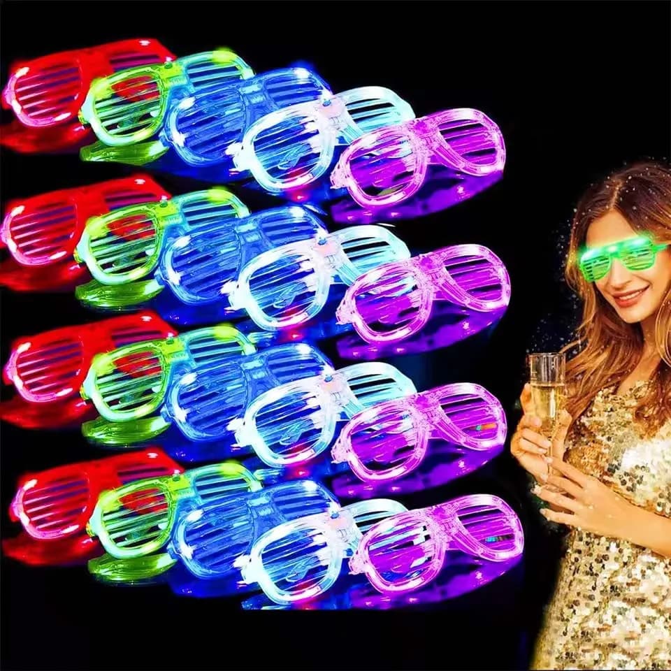 10-50 Pezzi Occhiali LED Luminosi per Feste, Occhiali Lampeggianti al Neon, Accessori per Concerti e Bar, Oggetti di Scena Fluorescenti per Foto