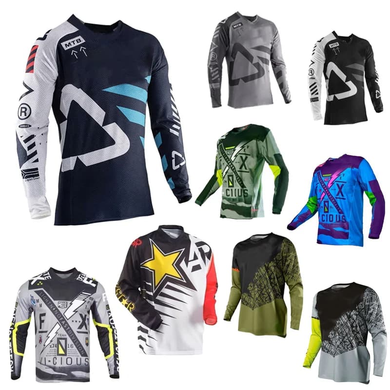 Maglia da Motocross per Uomo e Donna FOFING, T-Shirt Traspirante ad Asciugatura Rapida per Downhill