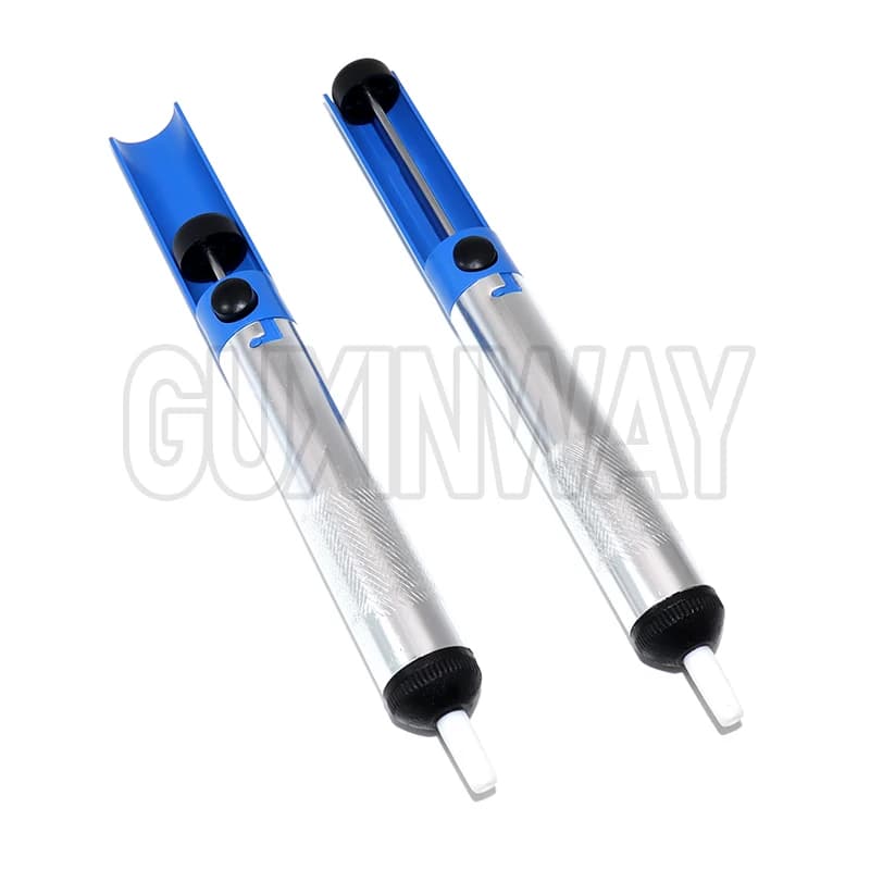 Pompa di Aspirazione per Dissaldatura in Alluminio, Strumento per Rimozione Stagno, Penna Aspirante Blu per Dissaldatura