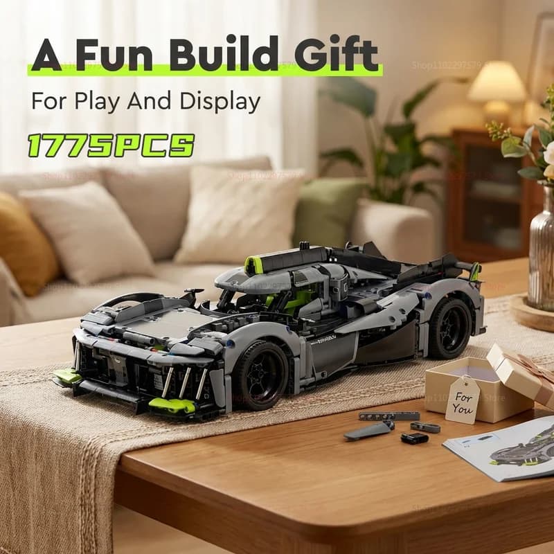 Nuovo Kit di Costruzione Auto Sportiva 2026 con 1775+ Pezzi, Modello di Auto da Corsa in Scala 1:10, Blocchi DIY per Adulti, Regalo da Collezione