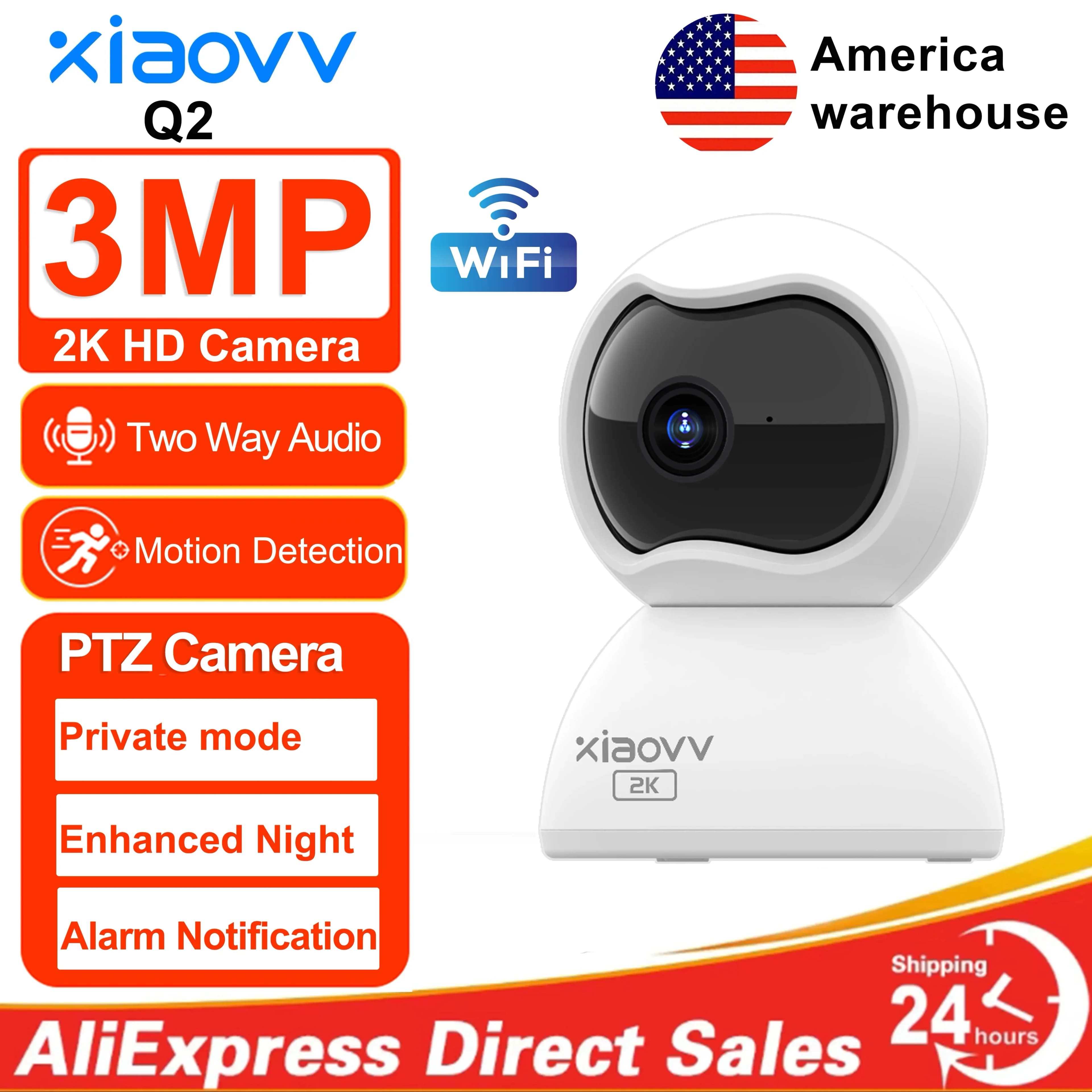 XIAOVV 4MP 2K Smart Mini WiFi Telecamera IP Sicurezza domestica interna AI Rilevamento umano Baby Monitor Telecamera di sorveglianza CCTV Monitoraggio automatico