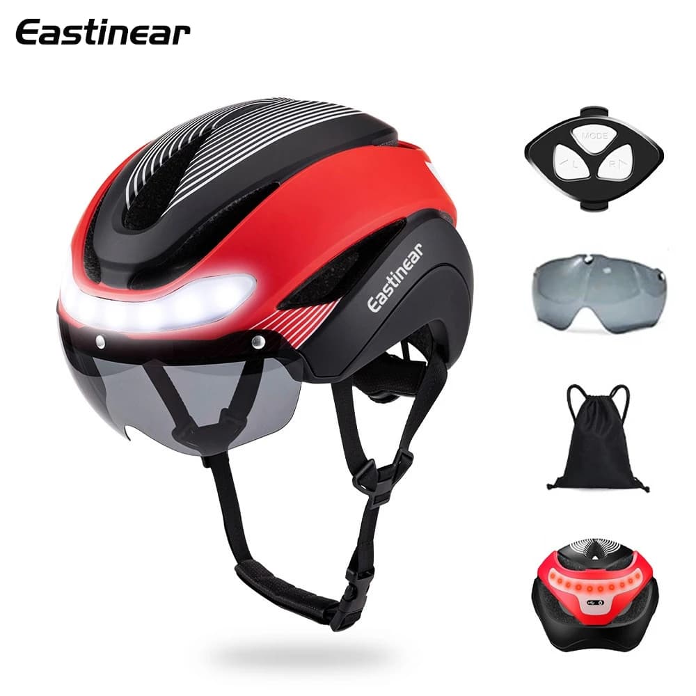 Eastinear Bicycle Helmet Ride Front and rear LED Lights, Urban Road Cycling Helmet, Bicycle Accessories with Rechargeable Direction Indicators