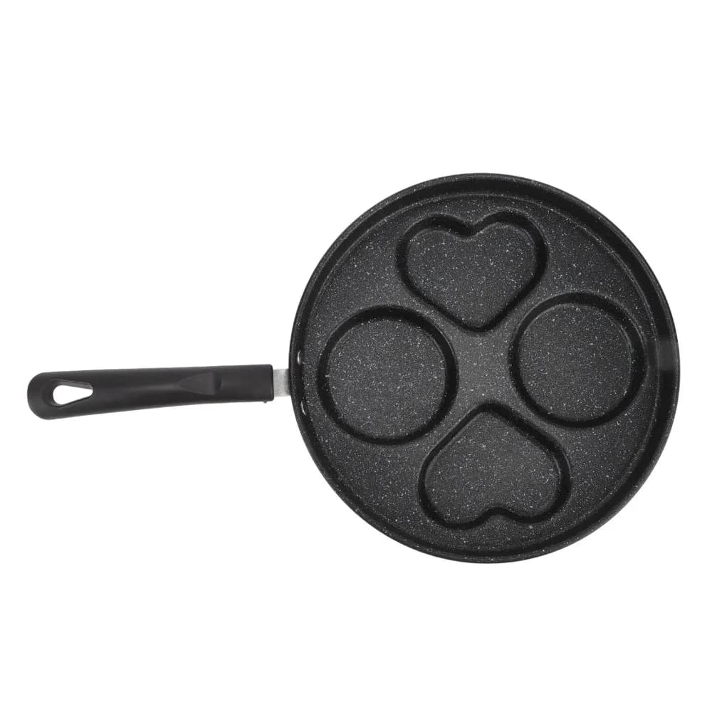 Aluminum Alloy Egg Frying Pan Black Anti-scalding Handle Frying Pan Even Heating Easy To Hang Breakfast Cooker Pan