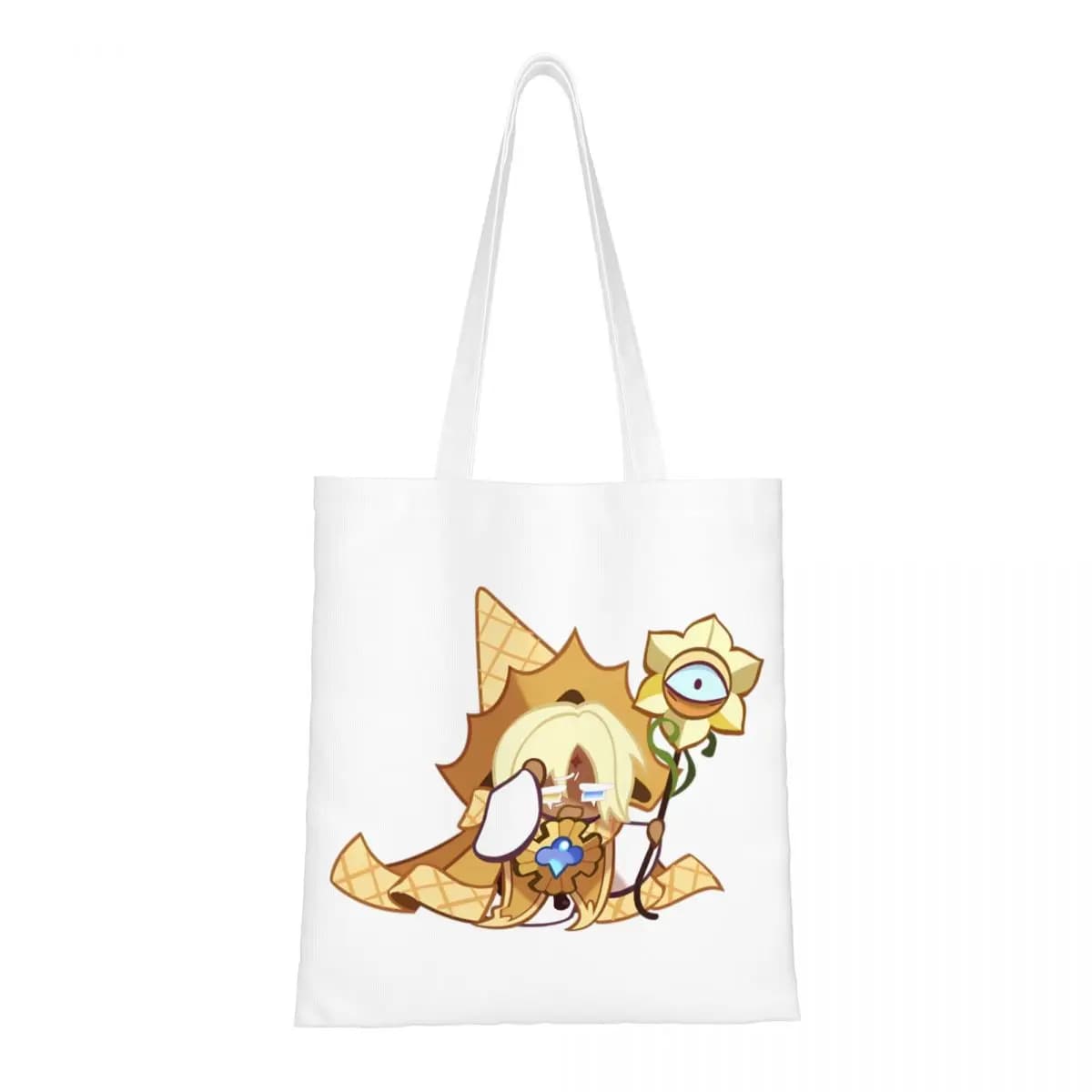 Borsa tote in tela Cookie Run Kingdom Borse per la spesa per biscotti alla vaniglia pura Borse per la spesa riutilizzabili per le donne