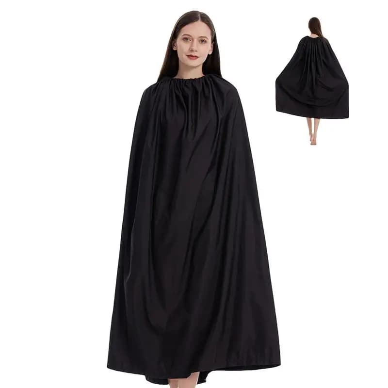 Surf change Poncho 3.94ft Surf Robe Adjustable Round Neck Swim Poncho Dressing Room Privacy Shelter Portable Black Mantle