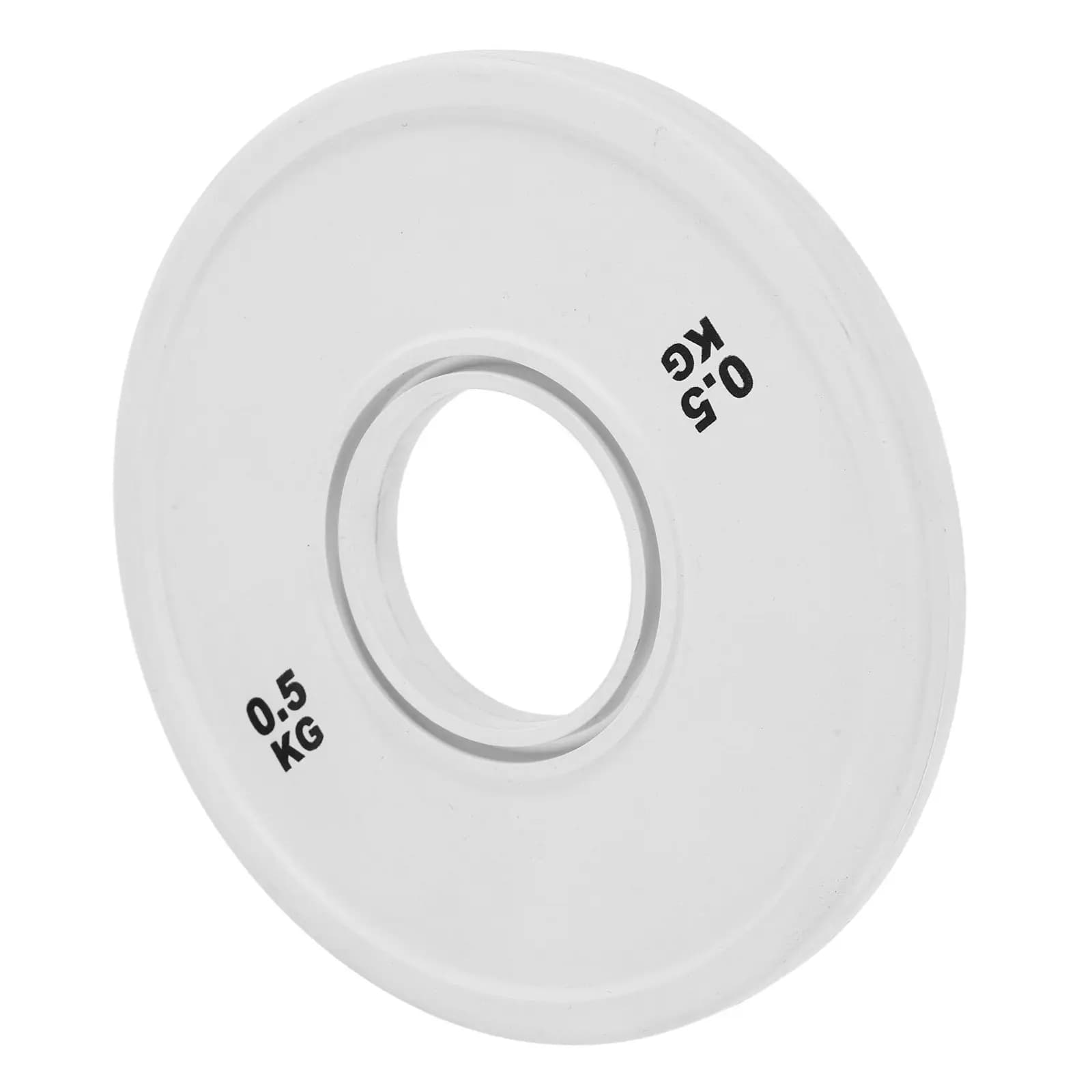 Steel Core Barbell Plates Rubber Coated White 0.5kg Small Weight Plates for Home Gym Equipment Strength Training and