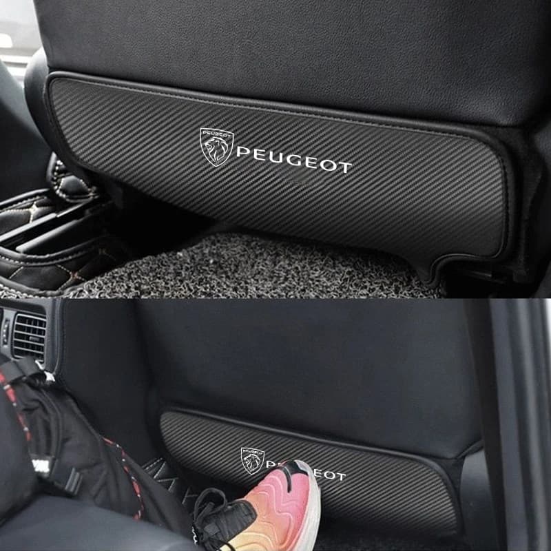 Carbon Fiber Car Seat Back Protector Leather Cover for Peugeot 3008 308 208 508 207 2008 5008 206 408 108 4008 Auto Accessories